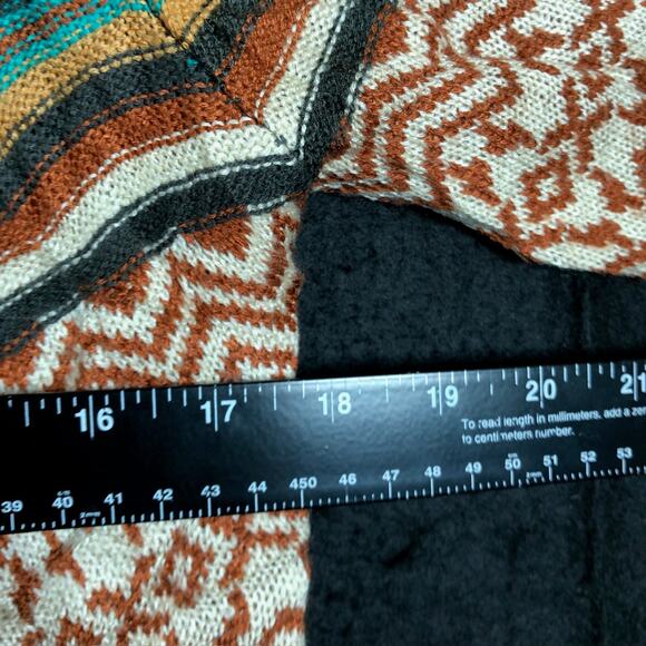 Belle De Jour Womens Sweater Multicolored Aztec Waterfall Open Front Cardigan S - Picture 7 of 11